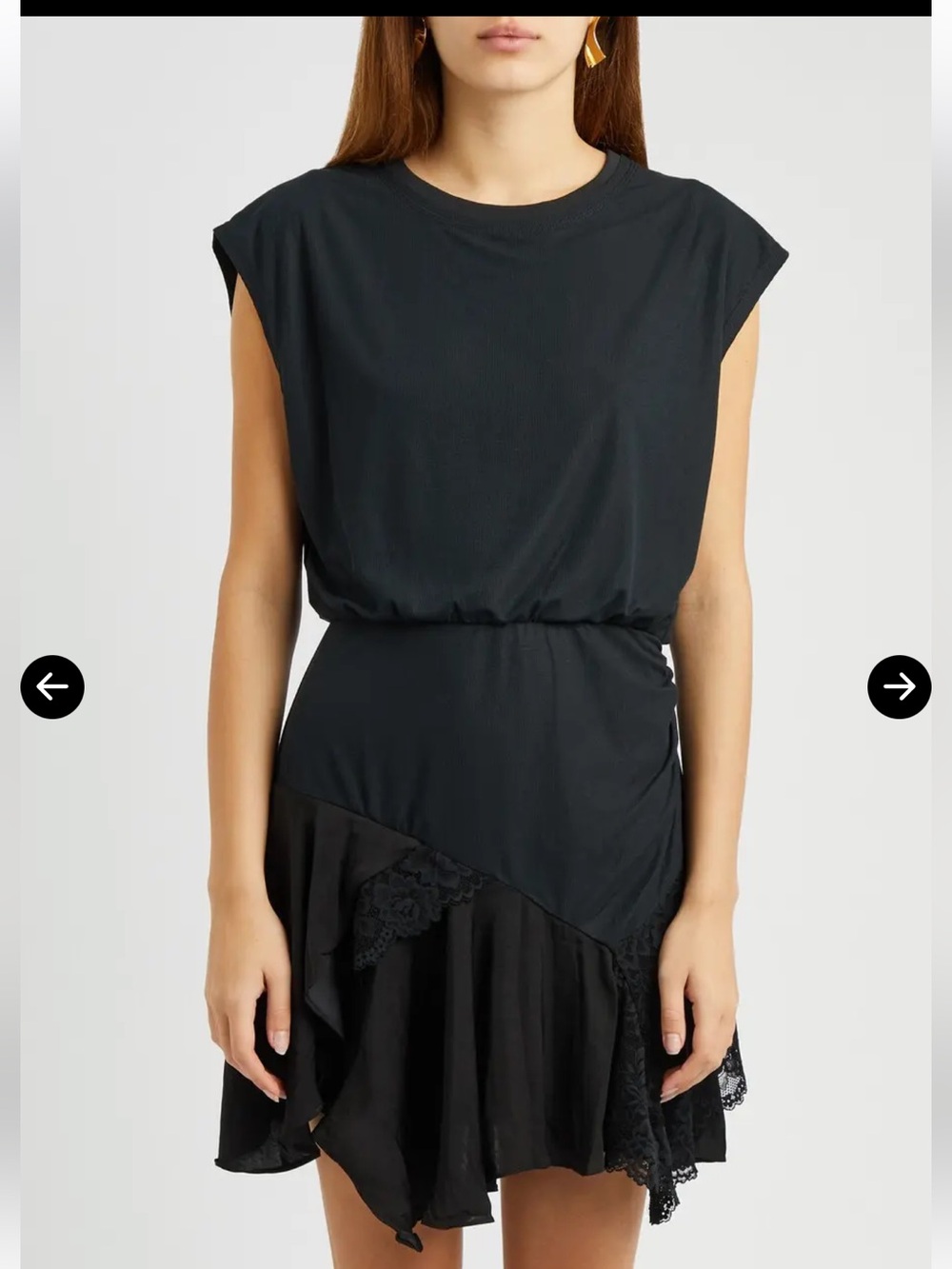 Free People Black Asymmetrical Ruffle Dress